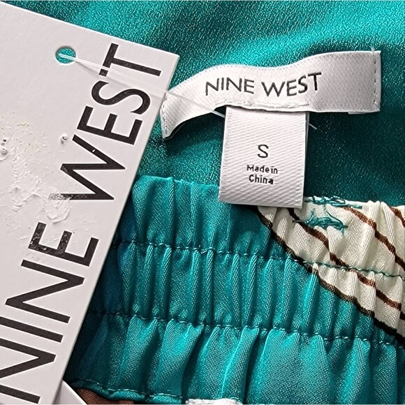 NWT Nine West Printed Satin Tie Waist Jacket - Picture 10 of 11